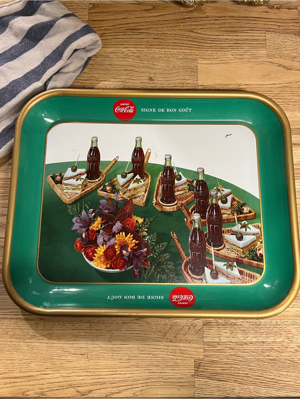 1957 ✨Vintage✨ Coca Cola ´Club Sandwich’ Metal Serving Tray French/English